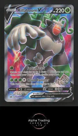 Rillaboom V 175/192 Ultra Rare Rebel Clash Pokemon Near Mint - Image 1