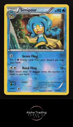 Simipour 42/162 Rare BREAKthrough Pokemon Reverse Holo Near Mint - Image 1