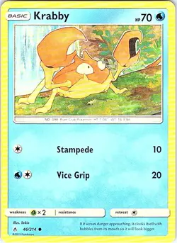 Krabby 46/214 Unbroken Bonds Near Mint Pokemon - Image 1