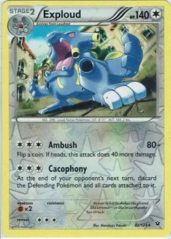 Pokemon Karte XY Schicksalsschmiede Nr. 82/124 Exploud Reverse Holo englisch - Image 1