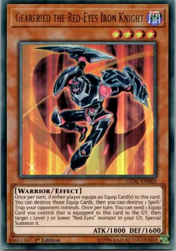 Yugioh Gearfried the Red-Eyes Iron Knight LEDU-EN002 1st Edition Ultra Rare NM - Image 1
