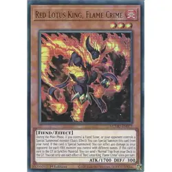 MZMU-EN077 Red Lotus King, Flame Crime Ultra Rare 1st Edition YuGiOh NM Card - Image 1
