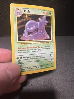 Pokemon TCG Muk Fossil 13 Holo Unlimited Holo Rare WOTC Vintage LP - Image 4
