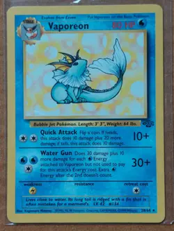 Vaporeon 28/64 Jungle Set Non Holo 1999 Pokemon Card NM - Image 1