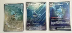 Pokemon TCG SV 151 Squirtle Wartortle Blastoise ex Holo 170 171 200/165 - Image 1