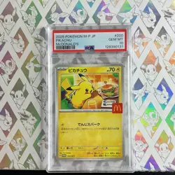 Pokemon 2025 Japanese Pikachu McDonald's Promo 020/M-P PSA 10 Regular Finish - Image 1