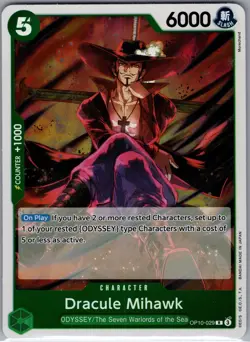 Dracule Mihawk OP10-029 R - Foil - Royal Blood - One Piece Card Game - NM - Image 1