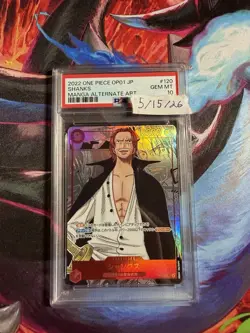 One Piece OP01 Shanks Manga Alternate Art #120 Japanese PSA 10 - Image 1