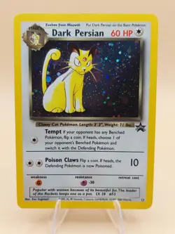 Dark Persian Pokemon Black Star Promo Holo #17 Pokemon Card WOTC 1999 SWIRL - Image 1