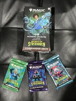 Magic Secrets of Strixhaven Commander Deck, Quandrix Unlimited New + 3 Packs - Image 1