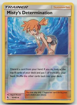 Misty's Determination 62/68 Hidden Fates Pokemon Reverse Holo LP - Image 1