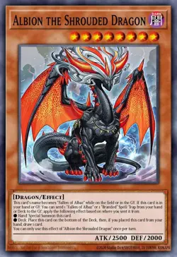 Albion The Shrouded Dragon RA05-EN019 Starlight Rare 1st Edition YuGiOh TCG Card - Image 1