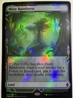 MTG Zendikar Rising Expeditions Misty Rainforest Foil Card - Image 1