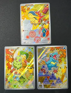 Pokemon First Partner Series 2 - Johto Gen2 Set Chikorita Cyndaquil Totodile - Image 1
