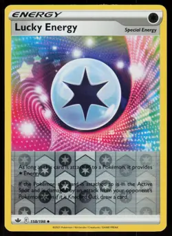 Lucky Energy 158/198 Uncommon Chilling Reign Pokemon Reverse Holo Lightly Played - Image 1