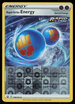 Rapid Strike Energy 140/163 Uncommon Battle Styles Pokemon Reverse Holo LP - Image 1