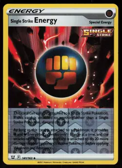 Single Strike Energy 141/163 Uncommon Battle Styles Pokemon Reverse Holo LP - Image 1