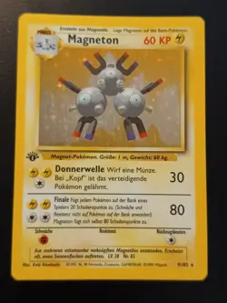Pokemon German Magneton 1st Edition Holo Base Set 9/102 PSA 7 U - Image 1
