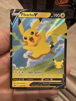 Pokemon Pikachu V SWSH143 Full Art Pokemon Celebrations NM Condition - Image 1