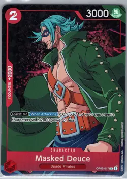 Masked Deuce OP02-017 R Alt Alternate Art - One Piece Card Game - NM - Image 1