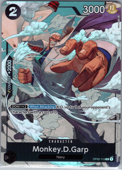 Monkey D Garp OP02-115 R Alt Alternate Art - One Piece Card Game - NM - Image 1