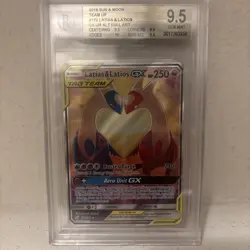 2019 Pokemon Sun & Moon Team Up #170 Latias & Latios Gx Alt Full Art BGS 9.5 - Image 1