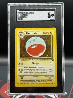 1999 French Pokemon Jungle Electrode 2/64 Holo SGC 5 EX Vintage - Image 1