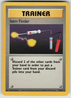 Item Finder 74/102 Rare Base Set Unlimited Pokemon Lightly Played - Image 1