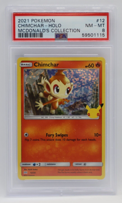 2021 Pokemon McDonald's Collection Holo Rare #12 - PSA NM-MT 8 - CHIMCHAR - Image 1
