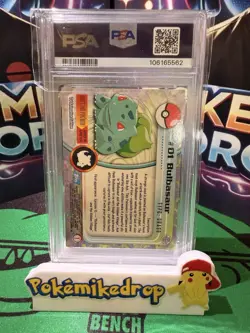 Bulbasaur Foil UK Tara Sands Auto PSA 8 1999 Topps Pokemon TV - Image 2