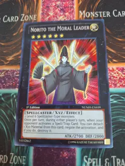 Yugioh Norito the Moral Leader NUMH-EN039 Secret Rare 1st Edition Near Mint - Image 1