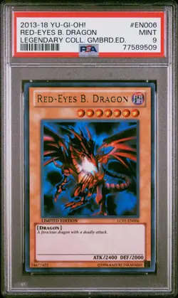 2013 Yu-Gi-Oh! Red-Eyes Black Dragon LC01-EN006 Ultra Rare Limited Edition PSA 9 - Image 1