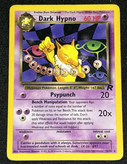 Dark Hypno 26/82 Team Rocket WOTC Non Holo Rare Pokemon Card MP - Image 1