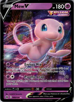 Mew V 060/159 Crown Zenith Holo Pokemon Card - Image 1