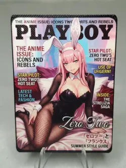Zero Two Darling In The Franxx Dreamverse Playboy Cover Waifu Art Card Matte - Image 1