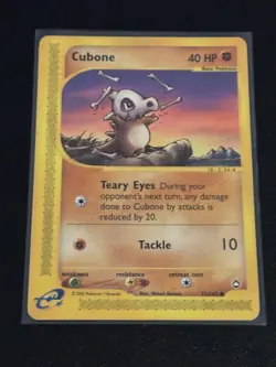 Pokemon TCG Cubone 72/147 Aquapolis Non Holo Vintage 2003 WoTC - Image 1