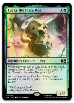 Lucky the Pizza Dog #726 (Foil) NM Commander: Marvel Super Heroes MSC Magic MTG - Image 1