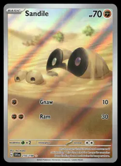 Pokemon Cards Sandile 216/198 Scarlet & Violet Illustration Rare NM - Image 1