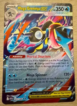 Pokemon TCG Mega Greninja ex 022/086 Chaos Rising Half Art Double Rare Card - Image 1