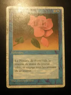 mtg magic Mana Short 4 th edition 1995 FRENCH vf fr Penurie de mana POOR - Image 1