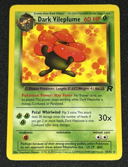 Dark Vileplume 30/82 Team Rocket WOTC Non Holo Rare Pokemon Card LP - Image 1