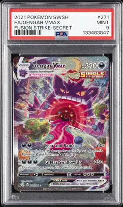 2021 POKEMON SWORD & SHIELD FUSION STRIKE SECRET #271 FULL ART/GENGAR VMAX PSA 9 - Image 1