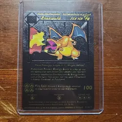 Collectable Pokemon Charizard 4/102 Black Metal Foil Card - Image 1