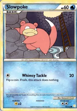 Slowpoke 81/123 HeartGold SoulSilver Pokemon Card TCG - Image 1