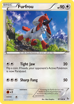 Furfrou 87/106 Uncommon | Flashfire | Pokemon Card - Image 1