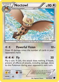 Noctowl 92/116 Uncommon | Plasma Freeze | Pokemon Card - Image 1