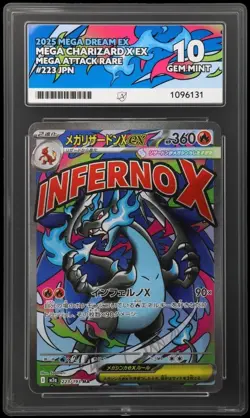Mega Charizard X EX Mega Dream 223/193 Graded Pokemon Card GEM MINT ACE 10 - Image 1