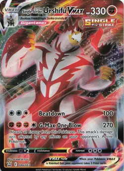 Single Strike Urshifu VMAX 086/163 Holo VMAX Rare Battle Styles Pokemon LP - Image 1