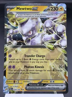 Mewtwo ex 058/182 - Ultra Rare Holo - Paradox Rift Pokemon Card MINT - Image 1