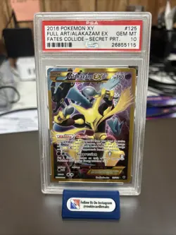 Pokemon Alakazam XY Fates Collide Secret Rare Full Art #125 PSA 10 Gem Mint - Image 1